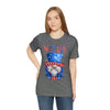 Brave and Patriotic Gnome on the 4th of July Short Sleeve T-Shirt