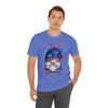 Home of the Brave Patriotic Gnome 4th of July Short Sleeve T-Shirt