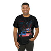 Freedom and Fireworks Patriotic Truck Let's Get Lit on the 4th of July Short Sleeve T-Shirt