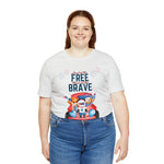 Land of the Free Home of the Brave Bears and Trucks 4th of July Short Sleeve T-Shirt