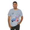 Freedom and Fireworks Patriotic Truck Let's Get Lit on the 4th of July Short Sleeve T-Shirt