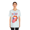 Patriotic Lips Being Funny on the 4th of July Short Sleeve T-Shirt