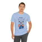 Patriotic Llama Love on the 4th of July Short Sleeve T-Shirt