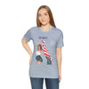 Cute Patriotic and Free Lady Celebrating the 4th of July Short Sleeve T-Shirt