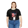 The Joy of Being Patriotic Lady Celebrating the Land of the Free 4th of July Short Sleeve T-Shirt
