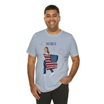 Let's Be Patriotic Flags and Fireworks Lady 4th of July Short Sleeve T-Shirt