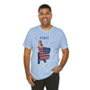 Let's Be Patriotic Flags and Fireworks Lady 4th of July Short Sleeve T-Shirt