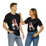 Cute Patriotic and Free Lady Celebrating the 4th of July Short Sleeve T-Shirt