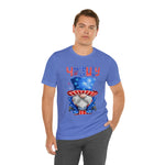 Brave and Patriotic Gnome on the 4th of July Short Sleeve T-Shirt