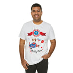 Oh My Stars! Chipmunk and Fireworks 4th of July Short Sleeve T-Shirt