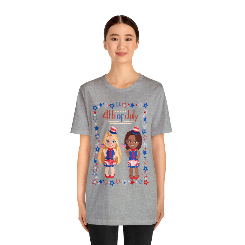 4th of July Patriotic Girls Short Sleeve T-Shirt