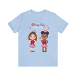 Celebrate With Us Patriotic Girls 4th of July Short Sleeve T-Shirt