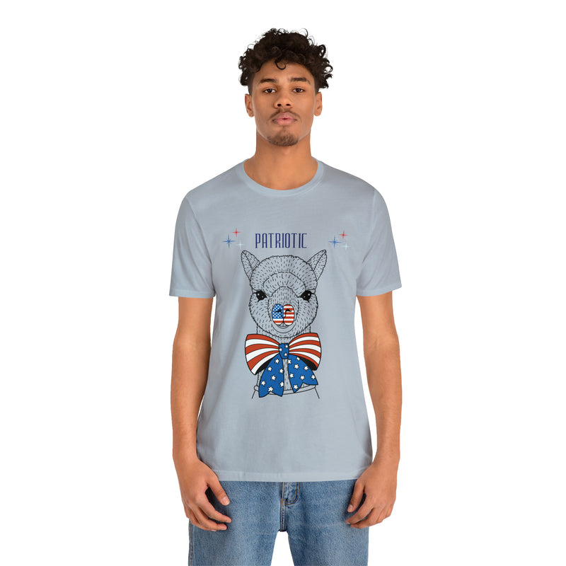 Patriotic Llama Love on the 4th of July Short Sleeve T-Shirt