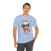 Cute Brave and Free Patriotic Dog on the 4th of July Short Sleeve T-Shirt