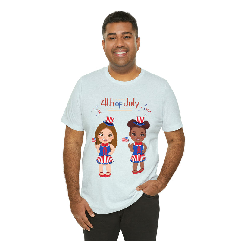 Celebrate With Us Patriotic Girls 4th of July Short Sleeve T-Shirt