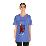 Let's Be Patriotic Flags and Fireworks Lady 4th of July Short Sleeve T-Shirt