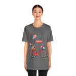 Celebrate Freedom Bike Ride Patriotic 4th of July Short Sleeve T-Shirt