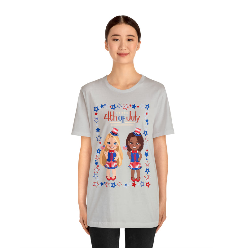 4th of July Patriotic Girls Short Sleeve T-Shirt