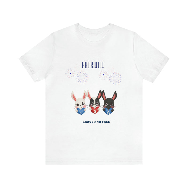 Adorable Patriotic Bunnies Celebrating the 4th of July Short Sleeve T-Shirt