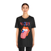 Patriotic Lips Being Funny on the 4th of July Short Sleeve T-Shirt
