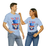 Brave and Patriotic Gnome on the 4th of July Short Sleeve T-Shirt