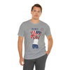 The Joy of Being Patriotic Lady Celebrating the Land of the Free 4th of July Short Sleeve T-Shirt