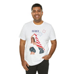 Cute Patriotic and Free Lady Celebrating the 4th of July Short Sleeve T-Shirt