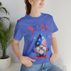 Thumbs Up Patriotic Gnome Celebrating the 4th of July Short Sleeve T-Shirt