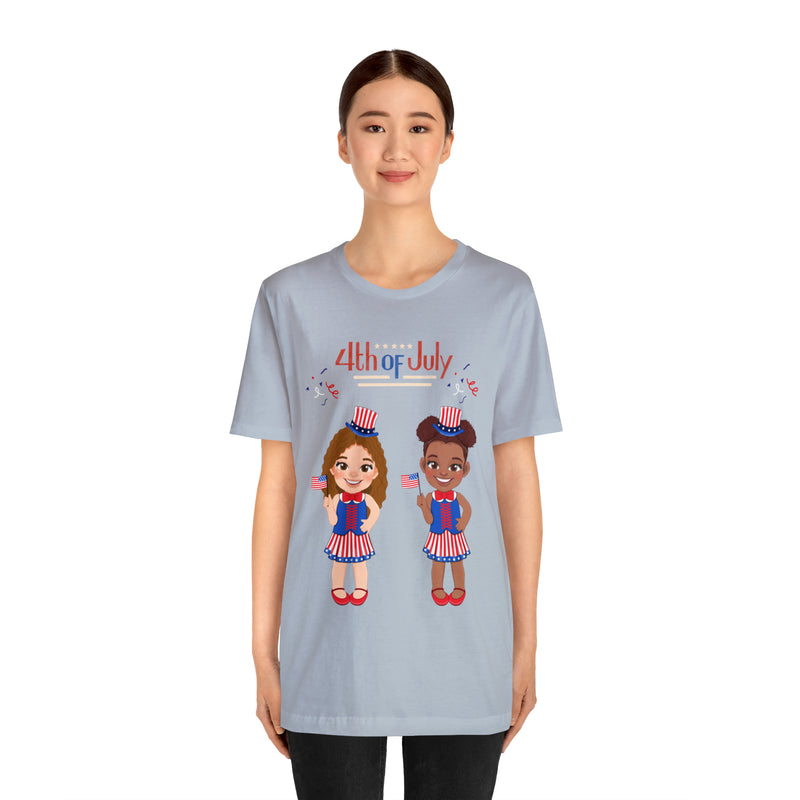 Celebrate With Us Patriotic Girls 4th of July Short Sleeve T-Shirt