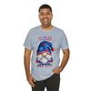 Home of the Brave Patriotic Gnome 4th of July Short Sleeve T-Shirt