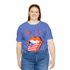 Patriotic Lips Being Funny on the 4th of July Short Sleeve T-Shirt