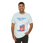 Happy Independence Day Red, White and Blue Cowboy Boots 4th of July Short Sleeve T-Shirt