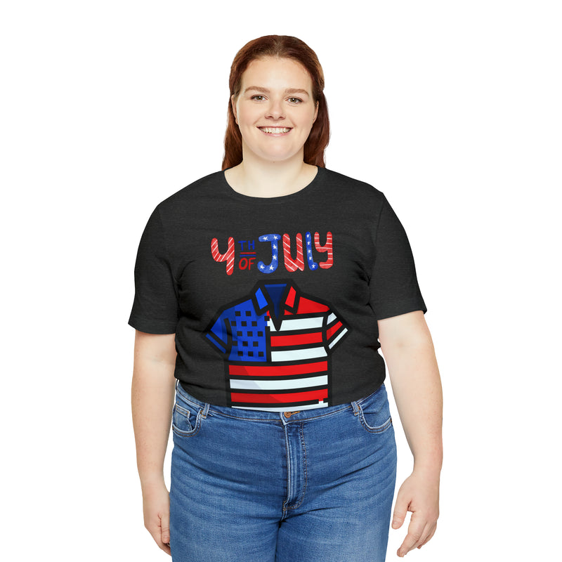 Patriotic Red, White and Blue Casual Shirt 4th of July Short Sleeve T-Shirt