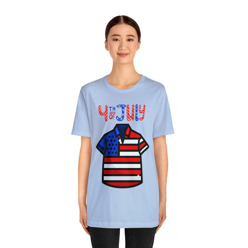 Patriotic Red, White and Blue Casual Shirt 4th of July Short Sleeve T-Shirt