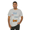 Red, White and Beer Made in the USA 4th of July Short Sleeve T-Shirt