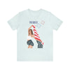 Cute Patriotic and Free Lady Celebrating the 4th of July Short Sleeve T-Shirt