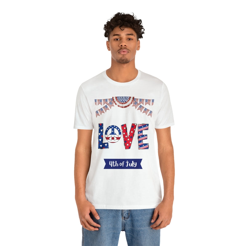 4th of July Love Short Sleeve T-Shirt