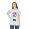 The Joy of Being Patriotic Lady Celebrating the Land of the Free 4th of July Short Sleeve T-Shirt