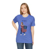 Let's Be Patriotic Flags and Fireworks Lady 4th of July Short Sleeve T-Shirt