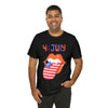 Patriotic Lips Being Funny on the 4th of July Short Sleeve T-Shirt