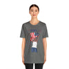 The Joy of Being Patriotic Lady Celebrating the Land of the Free 4th of July Short Sleeve T-Shirt