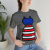 Patriotic Red, White and Blue Lady Casual Dress 4th of July Short Sleeve T-Shirt