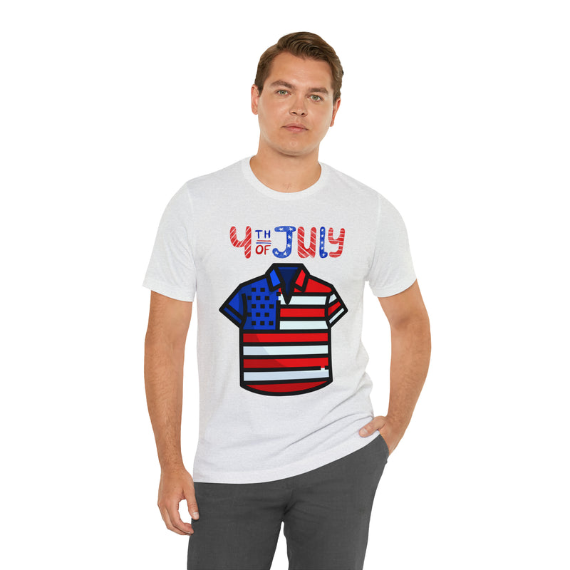 Patriotic Red, White and Blue Casual Shirt 4th of July Short Sleeve T-Shirt