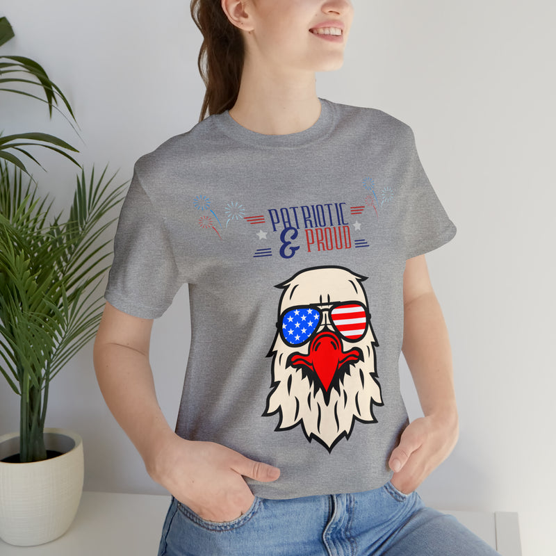 Patriotic and Proud Eagle 4th of July Short Sleeve T-Shirt