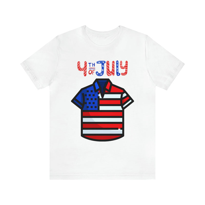 Patriotic Red, White and Blue Casual Shirt 4th of July Short Sleeve T-Shirt