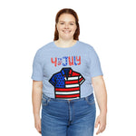 Patriotic Red, White and Blue Casual Shirt 4th of July Short Sleeve T-Shirt