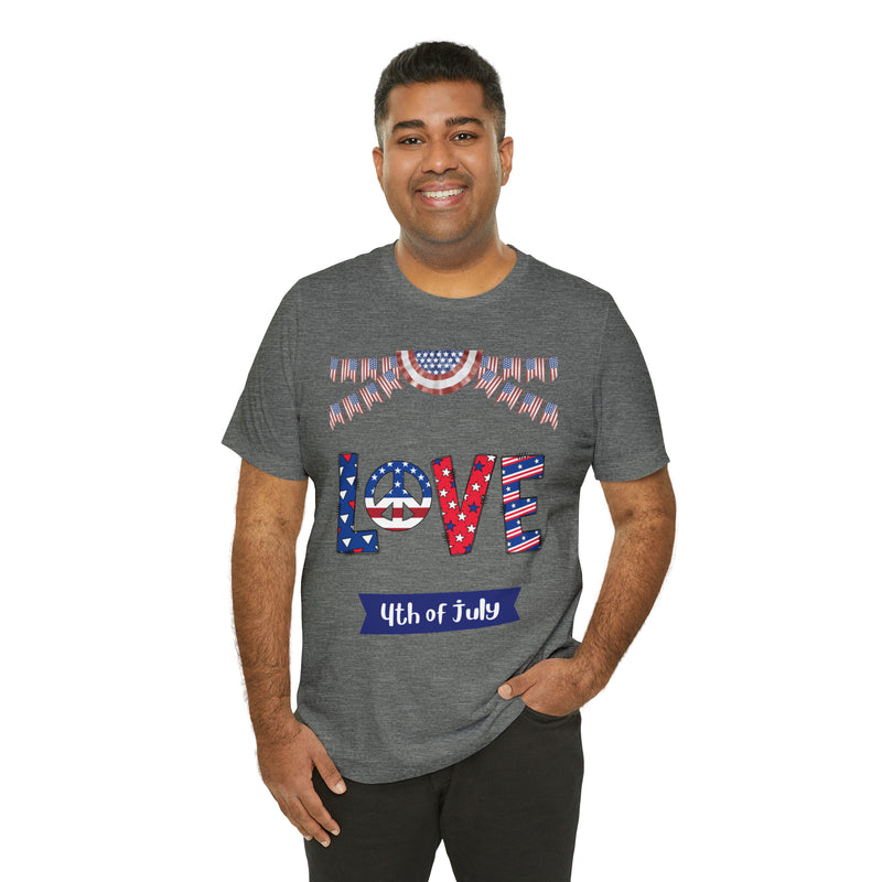 4th of July Love Short Sleeve T-Shirt