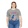 Thumbs Up Patriotic Gnome Celebrating the 4th of July Short Sleeve T-Shirt