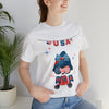 USA Patriotic Gnome Celebrating the 4th of July Short Sleeve T-Shirt