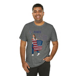 Let's Be Patriotic Flags and Fireworks Lady 4th of July Short Sleeve T-Shirt